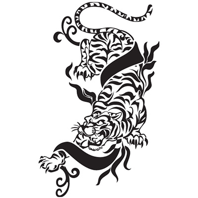Chinese tattoo tiger designs Fake Temporary Water Transfer Tattoo Stickers NO.10262